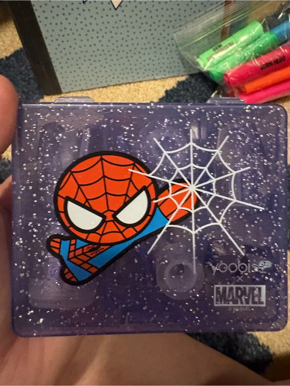Spider-Themed Kids Stationery Set - Blue & Red